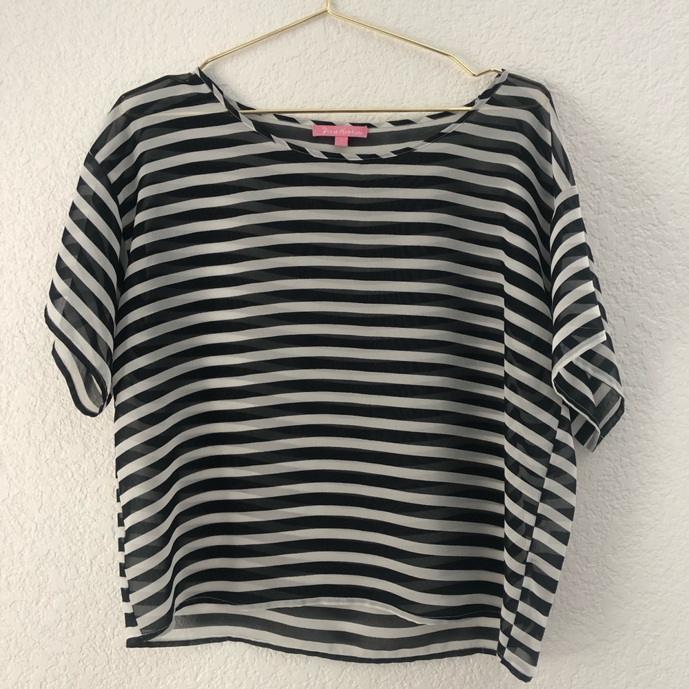 Sheer stripe top